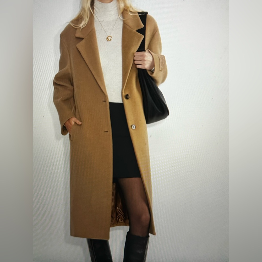 Wilfred Camel Cashmere Wool Blend Long Coat The Only Coat